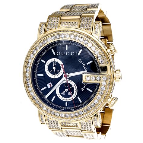 gucci gold and silver watch mens|gucci diamond watch for men.